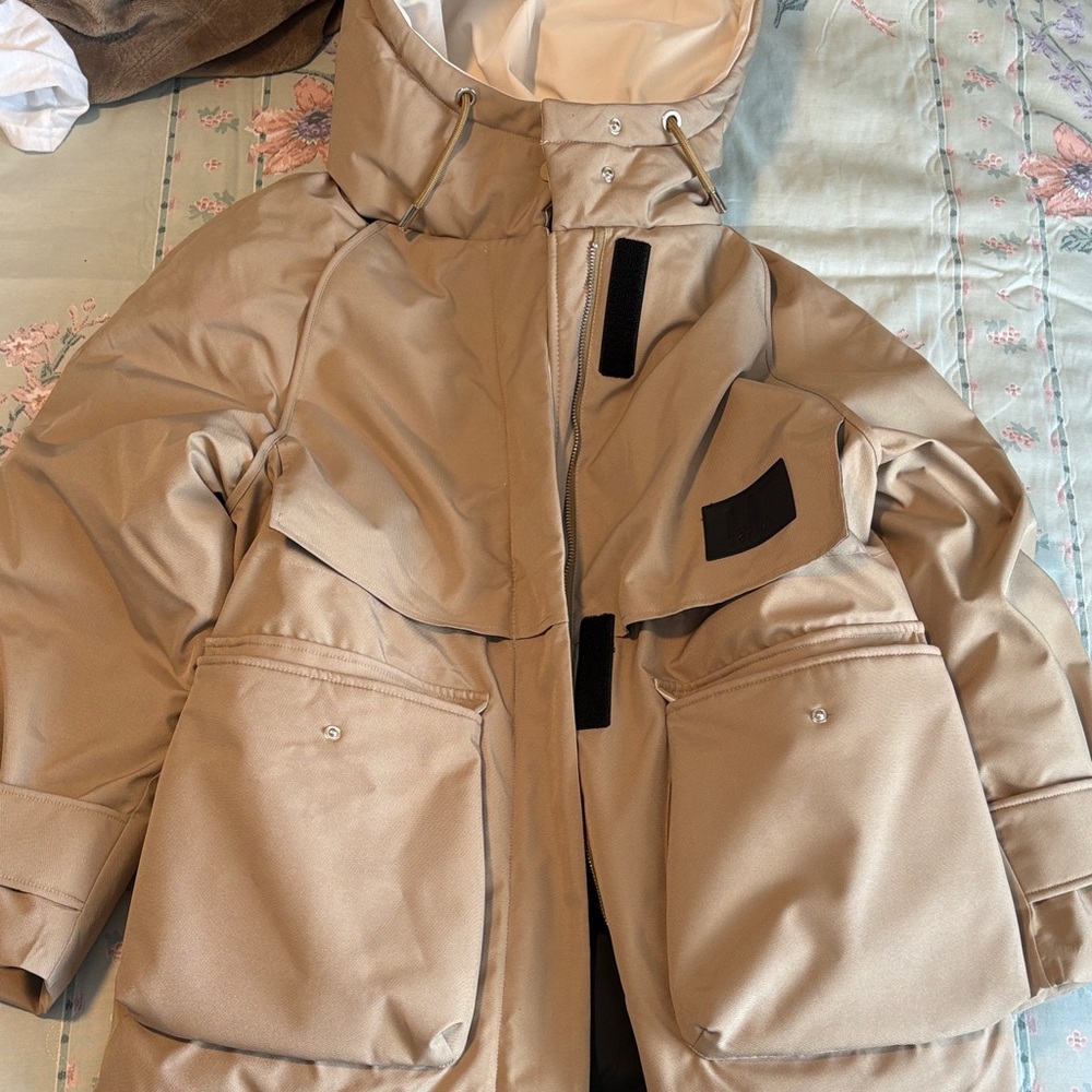 Tan Hooded Parka Jacket